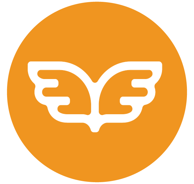 Icon of wings symbolizing rising out of poverty.